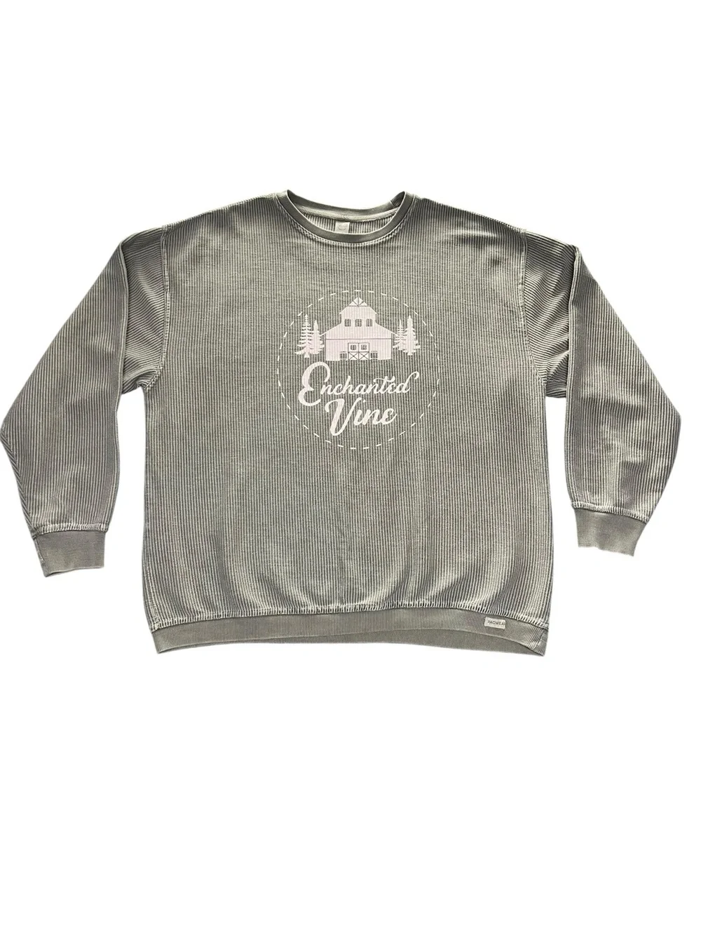 Ragwear Enchanted Vine Sage Green Vintage Wash Ribbed Sweatshirt Unisex Size XL